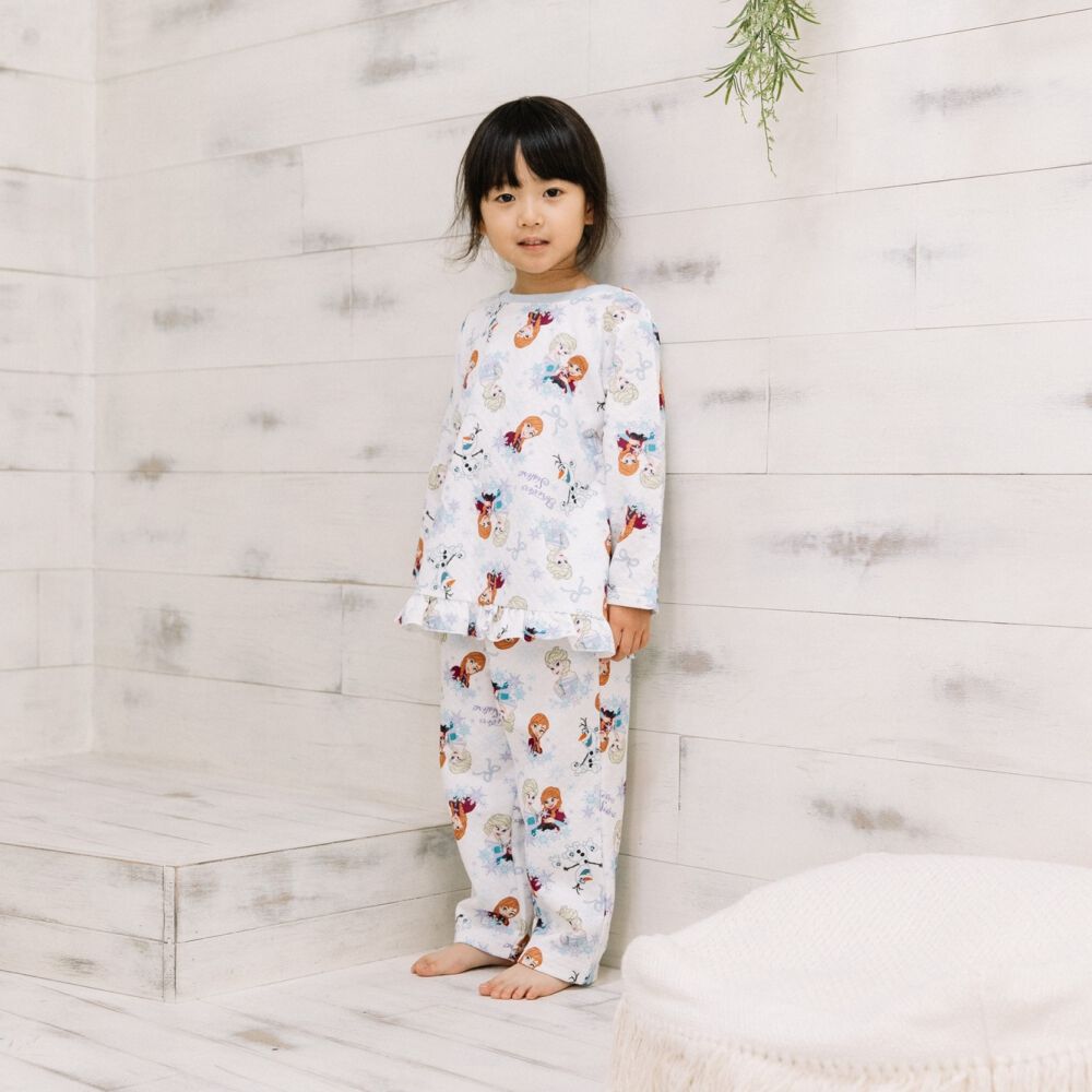 ディズニー アナと雪の女王 長袖パジャマ フェミニン かぶり ホワイト