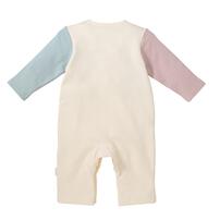 monpoke モンポケ 長袖ロンパース クレイジー配色 ナチュラル×80cm