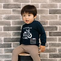 BUDDYLEE 長袖トレーナー ガーゼ裏毛 カブ ポケット付き ネイビー×90cm ベビーザらス限定