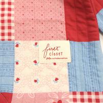 【FirstCloset×mioさん】 長袖ロンパース ボンネット付き キルト ピンク×60-70cm ベビーザらス限定