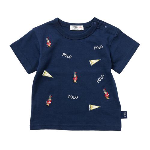 POLO BCS ロゴクマ半袖総柄Ｔシャツ ネイビー&times;90cm ベビーザらス限定