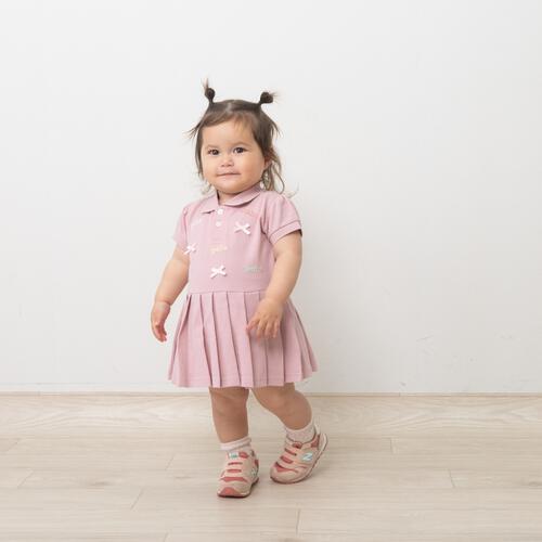 POLO BCS 半袖ロンパース ワンピース風 ピンク&times;80cm ベビーザらス限定