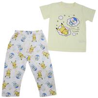 monpoke モンポケ 長袖前開きパジャマ＋半袖Ｔシャツセット イエロー&times;90cm ベビーザらス限定