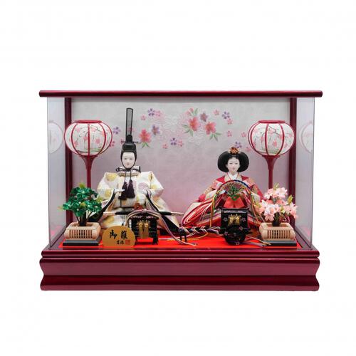 【雛人形】ケース飾り 親王飾り「舞桜刺繍アクリル」 (322027)ひな人形 ひな祭り お雛様 おしゃれ【メーカー直送】