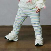 sophitica デイリーパンツ ボーダーリブレギンス サックス&times;100cm