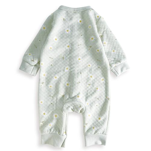 長袖カバーオール ニットキルト デイジー柄 ミントグリーン×70cm ベビーザらス限定