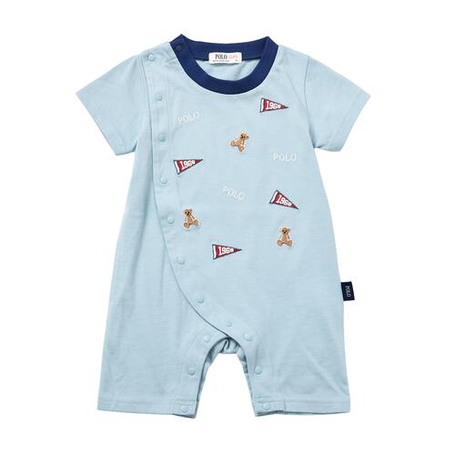 POLO BCS ロゴクマ半袖ロンパース ターコイズ&times;80cm ベビーザらス限定