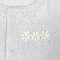 2枚組半袖前開きロンパース肌着 パターンメッシュ 花 パステルブルー&times;80cm ベビーザらス限定