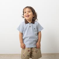 POLO BCS ワッフル半袖ポロシャツ サックス&times;80cm 