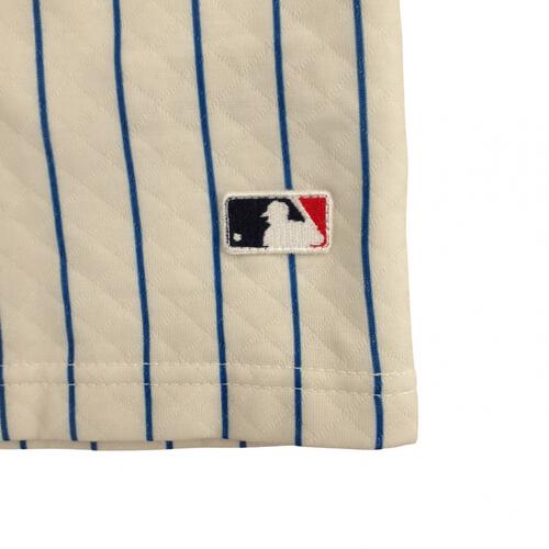 MLBドジャース 長袖パジャマ 裏綿ダイヤキルト 丸首 ブルー×90cm