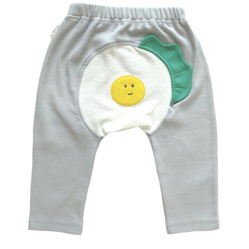 オシリハッピーモンキーパンツ 目玉焼き グレー×80cm ベビー服 ベビーウェア ボトムス 赤ちゃん 男の子 女の子 ユニセックス 子供服 保育園 幼稚園