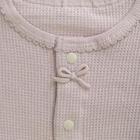 長袖前開きロンパース肌着 2枚組 ワッフル ハート グレー×80cm ベビーザらス限定