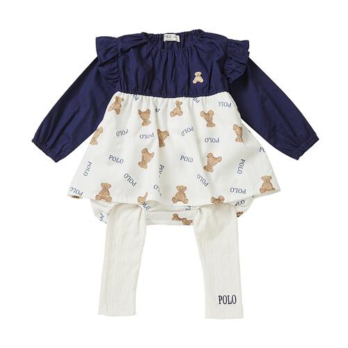 POLO BCS レギンス付フリルロンパース オフホワイト×80cm ベビーザらス限定