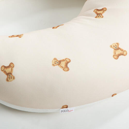 POLO BCS エステルストレッチ天竺 総柄 授乳クッション ベージュ 30×100cm ベビーザらス限定
