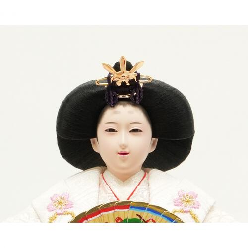 【雛人形】ケース親王飾り「花飾りグレージュパノラマアクリル」（322979）