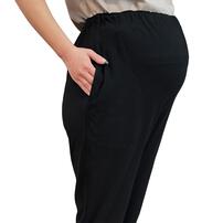 ルームパンツ スムース ウエストアジャスター付き ブラック&times;L-LL