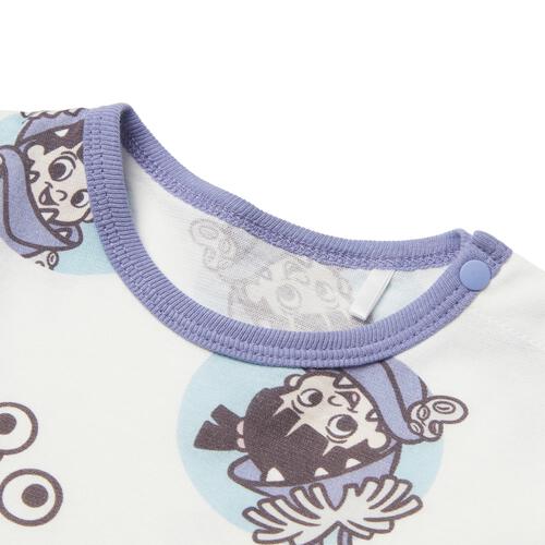 ディズニー 半袖ボディスーツ 総柄 ブー ホワイト&times;80cm