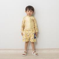 monpoke モンポケ 袖切替 ラッシュガード ピカチュウ＆ボール イエロー&times;90cm 水着 水遊び