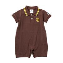 MLB 衿付き半袖カバーオール パドレス ブラウン&times;70cm  ベビーザらス限定
