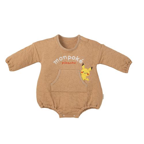 monpoke モンポケ 長袖ロンパース レギンス付き ミディアムベージュ×70cm