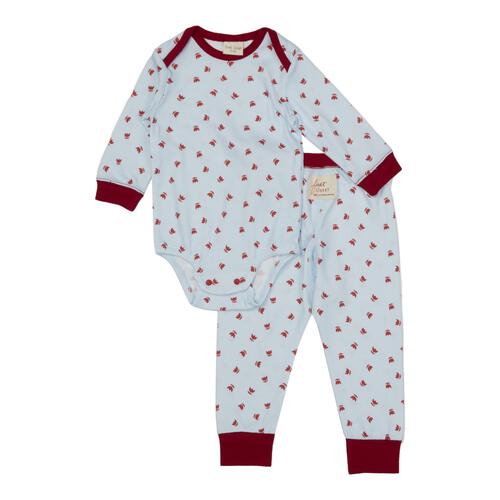 【FirstCloset×mioさん】 長袖ボディスーツ レギンス付き スムス サックス×70-80cm ベビーザらス限定