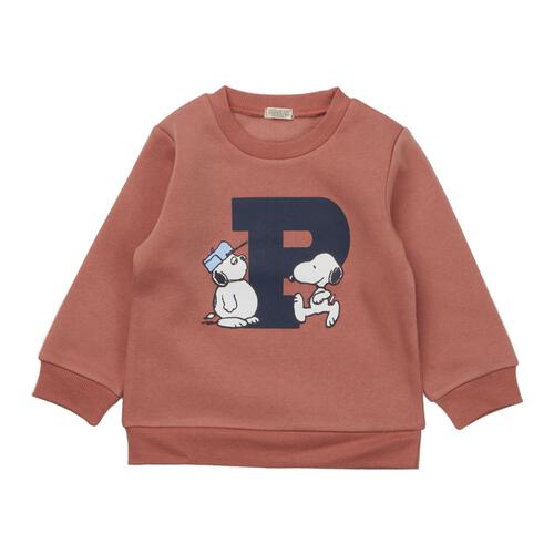 SNOOPY スヌーピー 長袖デイリートレーナー 起毛 ロゴ レッド×95cm ベビーザらス限定