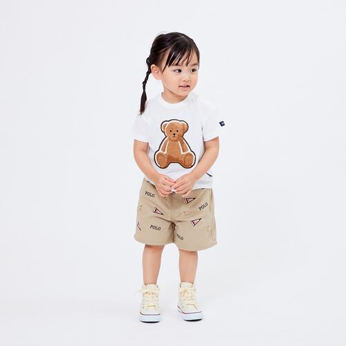 POLO BCS ロゴクマ総柄ハーフパンツ ベージュ&times;90cm ベビーザらス限定