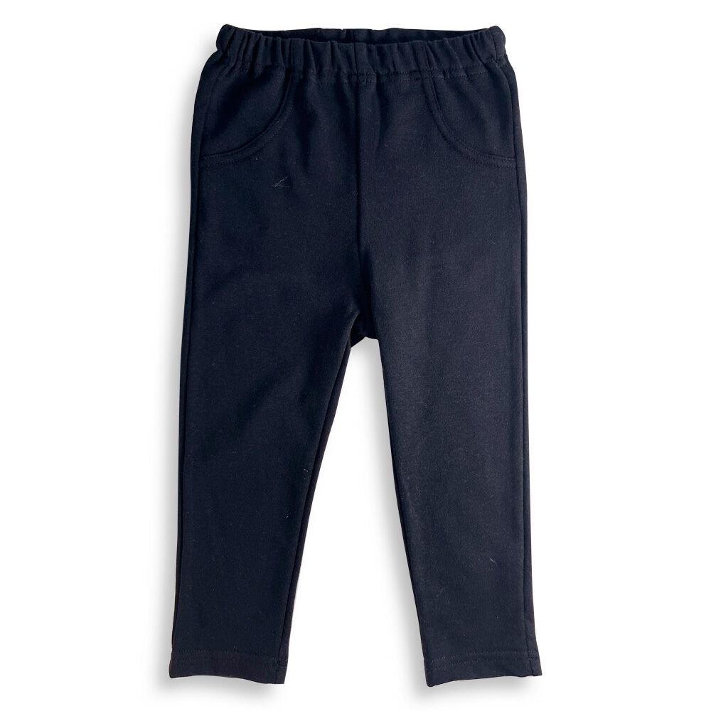 COJIKA 10分丈デイリーパンツ 無地 ミニ裏毛 ブラック×100cm ベビーザ