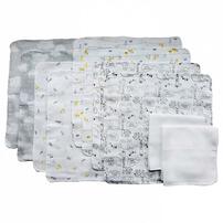 10枚組ガーゼハンカチ グレーセット(グレー×フリー) ベビーザらス限定