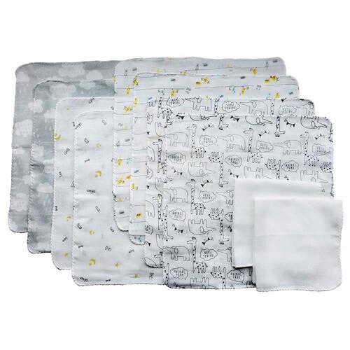 10枚組ガーゼハンカチ グレーセット(グレー×フリー) ベビーザらス限定