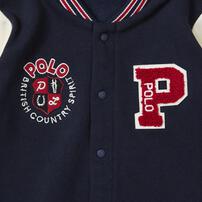 POLO BCS スタジャン風ロンパース ネイビー×80cm ベビーザらス限定