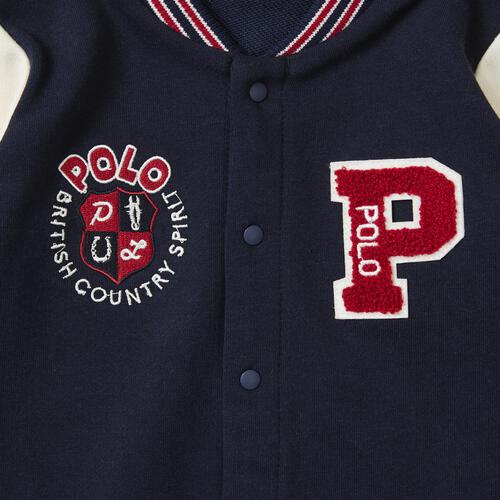 POLO BCS スタジャン風ロンパース ネイビー×80cm ベビーザらス限定