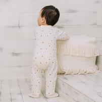 【FirstCloset×mioさん】 長袖ファスナーオール 星柄 裏毛 ナチュラル×70cm ベビーザらス限定