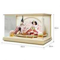 【雛人形】ケース親王飾り「桜刺繍衝立パノラマアクリル」（322723）