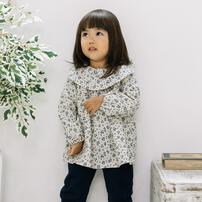 【FirstCloset&times;mioさん】フリル衿ブラウス オフホワイト&times;90cm