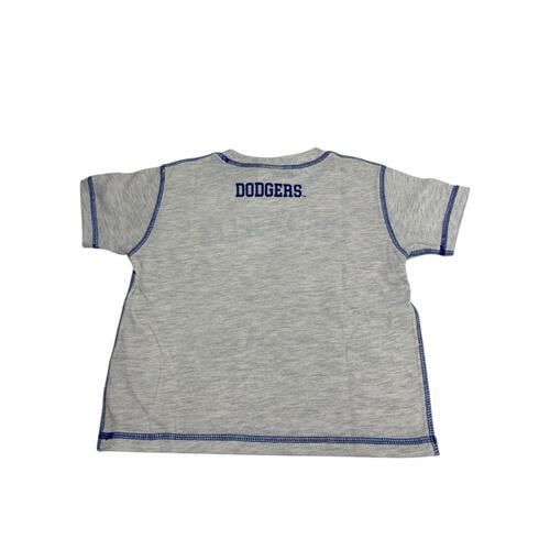 MLB クマ柄プリントＴシャツ ドジャース ライトグレー&times;95cm