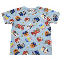 パウパトロール 半袖パジャマ メッシュ 総柄丸首 ブルー&times;100cm