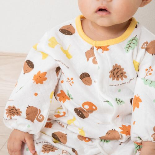 長袖ロンパス スタイツキ ニットキルト どんぐり イエロー×70-80cm ベビーザらス限定