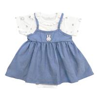 miffy ミッフィー キャミソール付き半袖ロンパース 総柄メッシュ シャンブレー サックス&times;80cm ベビーザらス限定