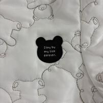 ジャンプスーツ くまみみ クマ柄 ホワイト×80cm