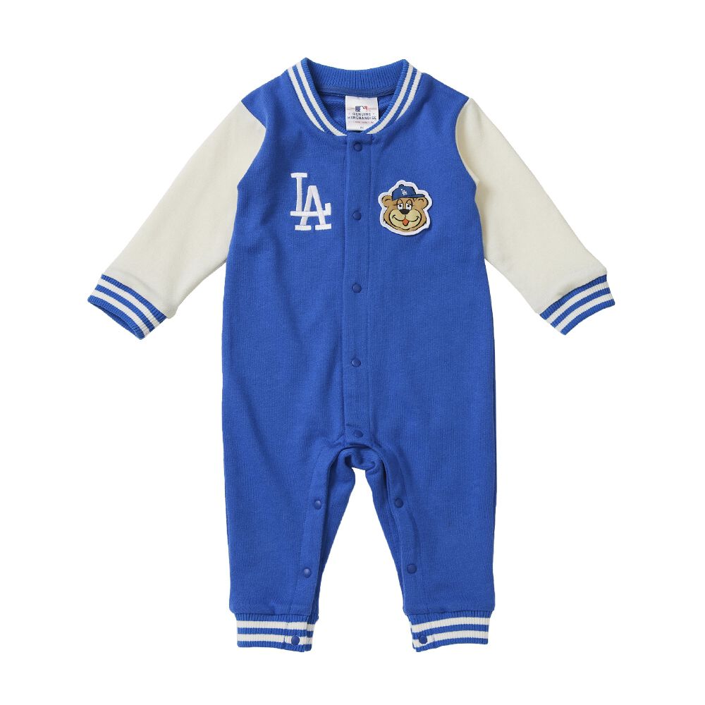 MLB スタジャン風 ロンパース ドジャース ブルー×70cm ベビーザらス