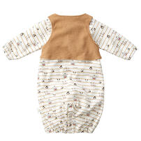 モンポケ イーブイ 新生児2WAYドレス ベスト付き (ベージュ&times;50-70cm)