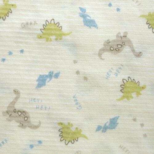 2枚組 涼感袖なしシャツ肌着 シースルー 恐竜 パステルブルー×90cm