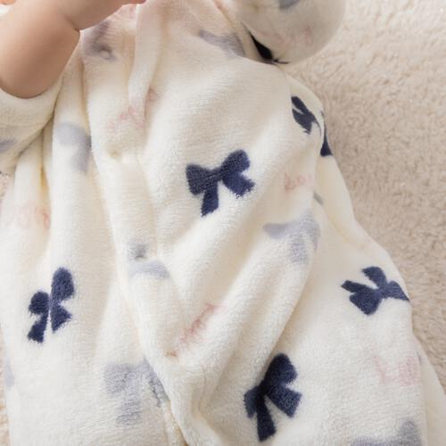 ２WAYドレスオール フリース リボン柄 グレー×50-60cm