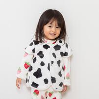 パジャマベスト フリース 牛柄 ブラック×80-95cm ベビーザらス限定
