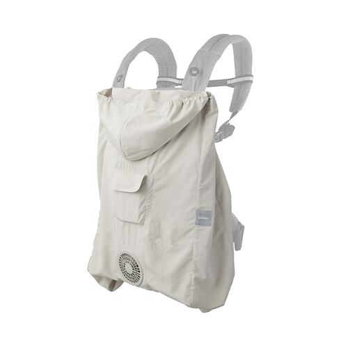 BabyHopper ベビーホッパー 空調ベビーケープ 保冷ジェル付き (ベージュ) エルゴベビー対応 抱っこひも 小型ファン 暑さ対策 保冷ひんやりグッズ