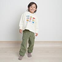 【TOMICA kie_158さんプロデュース】TOMICA トミカ 長袖トレーナー 図鑑プリント ホワイト×120cm