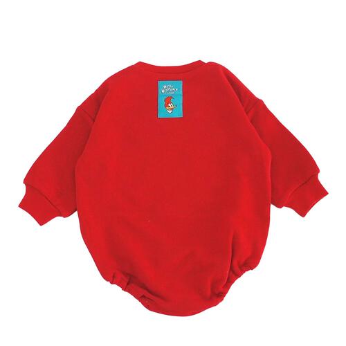 【Welcome to the Universe Baby × chimajiro0730さん】ウッドペッカー 長袖ダルマボディスーツ レッド×70cm