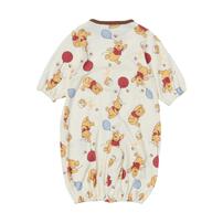 Disney ディズニー 新生児2WAYドレス 長袖 スタイ付き 総柄 くまのプーさん 50-70cm