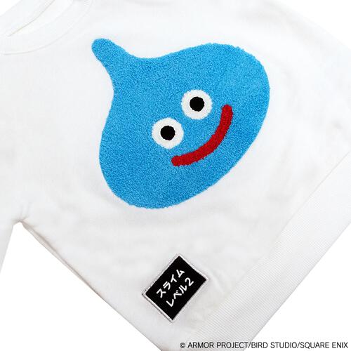 ドラクエベビー＆キッズ サガラ刺繍スウェットシャツ スライム(ホワイト×約95cm)